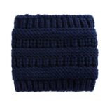 Bandeau cheveux hiver large en laine Danica bleu marine, Mon Petit Bandeau